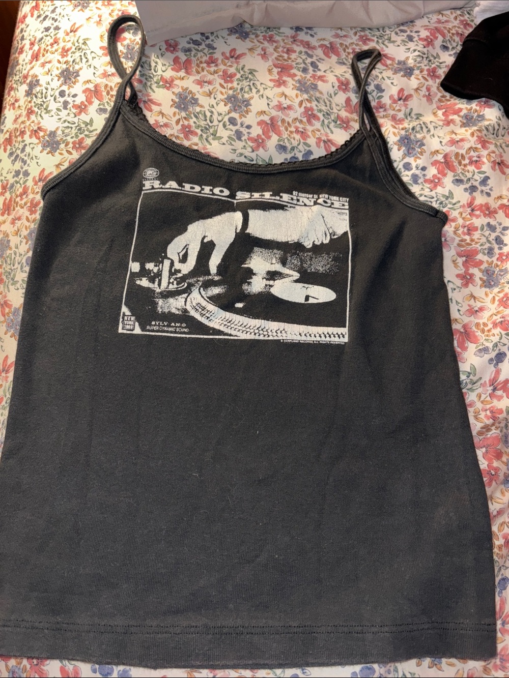 Brandy Melville Black Graphic Tank Top
